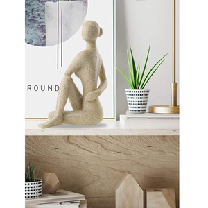 2023 estatua/figurita decorativa para el hogar de chica de Yoga hecha a mano en Material de resina de Vietnam para manualidades y regalos para mujer - Product Image 1