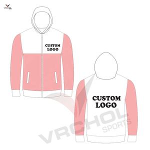 Sudadera con capucha de lana rosa antiarrugas y antiencogimiento de talla grande personalizada Patrón sólido Diseño bordado Método de tejido de punto - Product Image 1