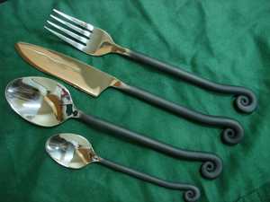 Juego de Cubiertos de Acero Inoxidable, Juego de Cubiertos Decorativos Hechos a Mano de Estilo Indio, Juego de Cubiertos de Acero Inoxidable con Pulido Brillante/Níquel - Product Image 5