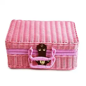 Fashionable Rattan Suitcase/ Woven Storage Basket for Travel/Picnic