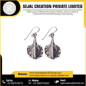 Indian Seller Supplier's Latest Design Large Sterling Silver Drop <b>Earrings</b> <b>Hook</b> Shape Pattern for Weddings Competitive Bulk Gift - Product Image 2