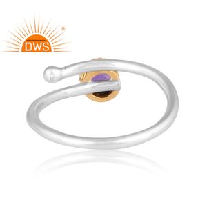 925 Fine Sterling Naturel Améthyste Gemme Bague Empilable Pour Les Femmes Fabricant De Bijoux Dainty Collection - Product Image 2