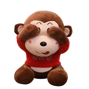 Su misura "I LOVE YOU" scimmia giocattoli di peluche/Cina Yangzhou fabbrica migliore made giocattoli animali di peluche morbido lemur giocattoli di peluche