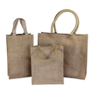 Sac de transport pour bouteille de vin en jute naturelle Sac cadeau pour bouteille de vin en jute/Sac de transport pour bouteille d'eau-Fermeture velcro et poignée pour homme - Product Image 2