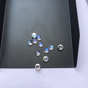 Piedra lunar de arco iris Natural de 4mm, cabujón liso redondo, piedra preciosa suelta, piedra semipreciosa para hacer joyas a precio de fábrica al por mayor - Product Image 2