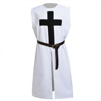 Robes à capuche KT Uniforms personnalisées avec logo couleur Chevalier Templier, doublure rouge, croix artistique sur mesure, cadeaux promotionnels, MOQ 10 pièces