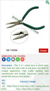 Alicates de joyería 3 en 1, herramienta de corte lateral de punta redonda, herramientas manuales de acero inoxidable para hacer joyas |   N.° de artículo GS-1228A - Product Image 2