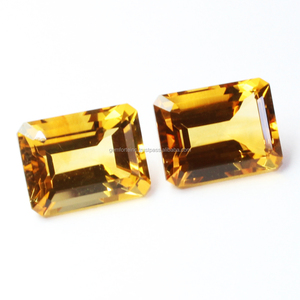 พลอยซิทรีนแบบหลวม8X12MM ซิทรินปรับเทียบได้สีเหลืองมะนาวเครื่องประดับอินเดียคุณภาพสูงทำด้วยมือหินเหลี่ยมเพชรพลอย Citrine - Product Image 6