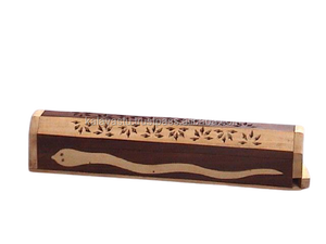 Caja de madera hecha a mano con incrustaciones de latón, soporte para incienso y quemador de cono, soporte de Agarbatti tallado a mano - Product Image 5