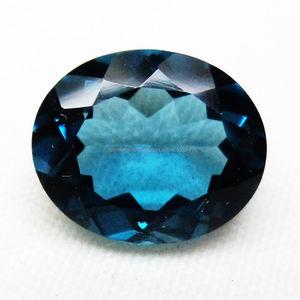Topaze Bleue de Londres Naturelle Ovale Ronde Poire Mixte Forme Taille Personnalisée Pierre Naturelle Topaze Bleue Semi Précieuse Pierres Précieuses en Vrac - Product Image 1