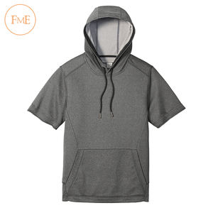 Sudadera con capucha de algodón de doble capa personalizada para hombre, jersey de invierno con logotipo bordado, sudadera de manga corta - Product Image 6