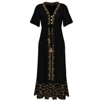 Robe maxi en rayonne brodée chic bohème moderne, robe unique sexy pour femmes, nouveau motif floral, taille empire, robe couvrante, tissée, lavable