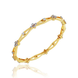 Vente chaude unisexe vintage 925 bracelet en argent sterling zircon pierre blanche plaqué or bijoux cadeau de mariage - Product Image 3