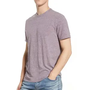 Großhandel Bella Canvas T-Shirts - Bella Canvas CVC hellviolett feste Farbe Baumwolle atmungsaktives T-Shirt für Herren