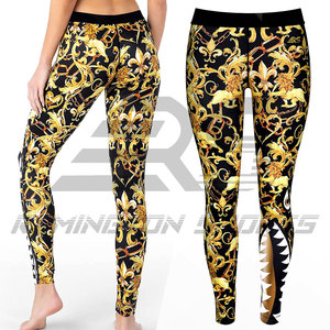 กางเกงเลคกิ้งสำหรับผู้หญิง,กางเกงรัดรูปทำจากโพลีเอสเตอร์สแปนเด็กซ์พิมพ์ลายดีไซน์ตามสั่ง - Product Image 1