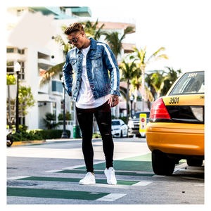 Conception personnalisée de l'usine OEM veste en jean denim délavé au soleil Streetwear veste en jean vintage avec broderie en strass pour hommes - Product Image 4