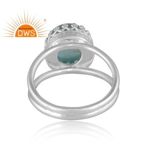 Hot Selling 925 Fine Sterling Silver Natural Doublet Amazonite <b>Crystal</b> Gemstone Stackable <b>Ring</b> Jewelry Manufacturer - Product Image 4