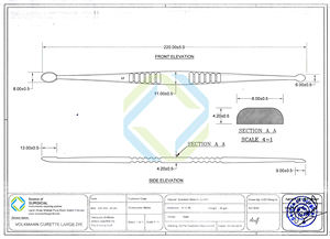 Volkmann Manual de acero inoxidable cuchara grande hueso cureta seguridad estándar instrumento quirúrgico maquinaria con fuente de alimentación - Product Image 4