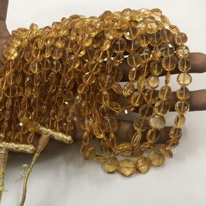 AAA ลูกปัดพลอยอัญมณีทรงเหรียญสีส้มซิทรีนธรรมชาติขนาด8-15มม. เส้นใยกึ่งมีค่าเครื่องประดับทำสร้อยคอและวัสดุสร้อยข้อมือ - Product Image 1