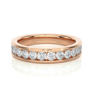 Bague de fiançailles, cadeau du Nouvel An, diamants naturels certifiés en laboratoire, or rose 14 carats, bague en diamant, bijoux classiques pour anniversaire, vente en gros - Product Image 1