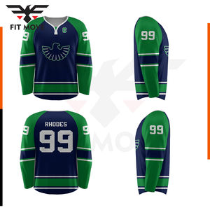 Logo OEM personnalisable Maillot de hockey sur glace Short Chaussettes Vêtements de sport avec broderie en sergé Inclusion du nom de l'équipe - Product Image 6