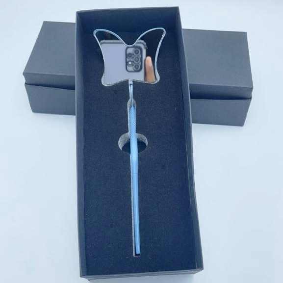 Sustainable Butterfly-Printed Stainless Steel Make-Up Mirror for Eyelash Extensions Personalized Logo Natural Look Cosmetics