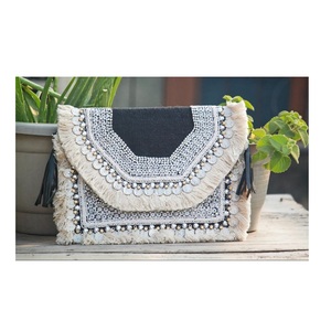 Bolso de mano de noche para mujer, con borlas cartera de mano, Colección India - Product Image 5