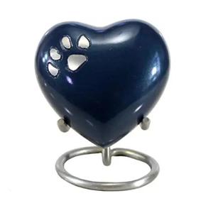 Nouvel aluminium fini avec patte gravée urne classique de taille moyenne couleur argent mat pour l'enterrement de votre animal de compagnie - Product Image 3