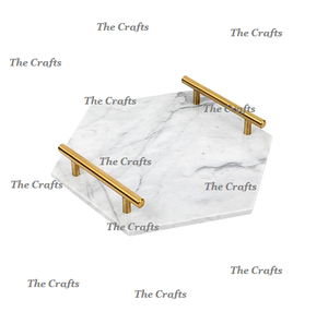 Bandeja de mármol de diseño admirable con asas de diseño para accesorios de hotel Bandeja de servicio a precios aceptables - Product Image 5