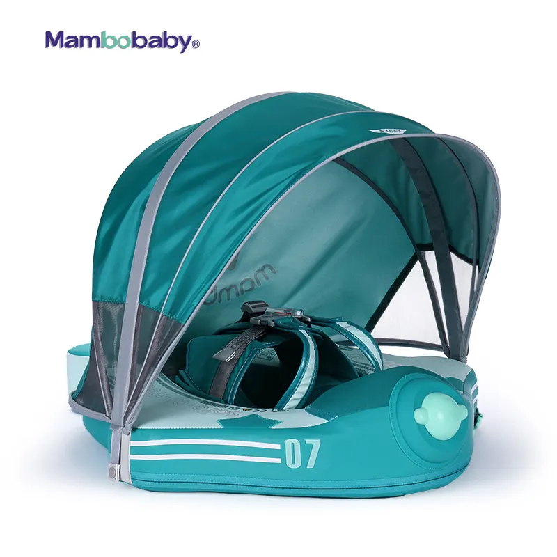 Mambobaby Máy Bay 07 Không Bơm Hơi Ngực Bơi Bé Float Với Canopy Bơi Vòng Trẻ Sơ Sinh Hồ Bơi Tắm Nước Đồ Chơi Trẻ Em