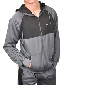 Conceptions personnalisées en gros hiver poids lourd écologique velours réfléchissant survêtement demi-fermeture éclair deux pièces correspondant hommes Sport Gym - Product Image 1