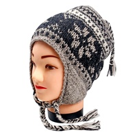 Bonnet d'hiver unisexe Asterisk Hats Himalaya avec longues oreilles protégées, doublure en polaire Sherpa douce, tricoté en laine, toutes saisons, tailles SML, à carreaux