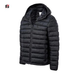 Veste matelassée chaude pour homme, manteaux légers à capuche, veste à bulles à manches longues, fermeture éclair unie, respirante, vêtements décontractés, logo personnalisé OEM - Product Image 3