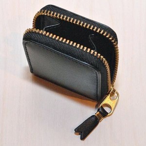 Porte-monnaie en cuir noir avec fermeture à glissière en métal nouveau design - Product Image 1