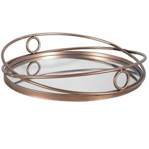 Bandejas de Metal para servir en el desierto, bandeja decorativa con asas de aluminio, dos tonos terminados, dorado y níquel, la más vendida - Product Image 3