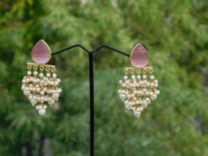 Pendientes de aro hechos a mano con piedras, de moda, para niñas y mujeres - Product Image 3