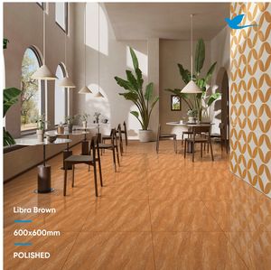 Carrelage brillant de salon Carrelage en porcelaine 60x60cm Carrelage de sol de chambre Style modèle Style traditionnel Dureté élevée Double chargement - Product Image 4