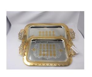 ถาดเสิร์ฟเงินแฮนด์เมดใหม่สำหรับตกแต่งในร่มและกลางแจ้งถาดโต๊ะเครื่องแป้งสแตนเลสถาดเสิร์ฟที่มีคุณภาพดี - Product Image 3