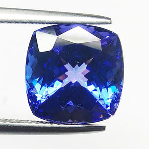 Tanzanite หิน10X10mm แฟเซ็ทสีฟ้าหินแทนซาไนต์ทรงหลวมปรับเทียบขนาดได้ตามต้องการ - Product Image 1