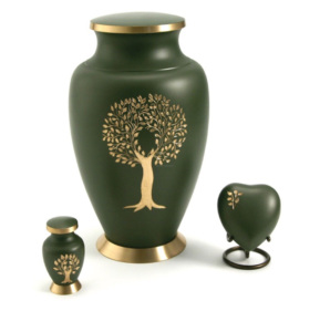 Juego de urnas de cremación de latón más vendidas al por mayor con acabado dorado Juego de urnas funerarias anheladas a mano indias hechas en India - Product Image 5