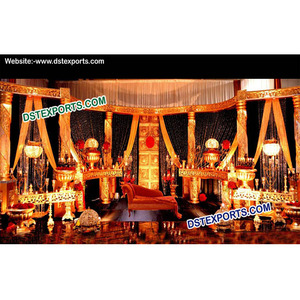 Ensembles de décoration de scène de mariage arc-en-ciel, lumineux, scintillant, or - Product Image 1