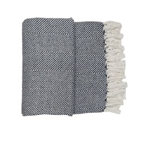 Vente en gros 100% coton Queen Size doux tricoté brodé imprimé jette maison Portable couvertures lestées pour l'hôtel