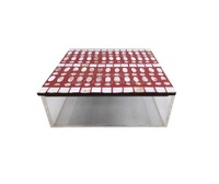 Boîte de rangement pour cadeaux de Ramadan Eid, vadrouille en bois à incrustation, couvercle en bois, conteneur acrylique, mère de la perle, Dessert, chocolat, bonbons