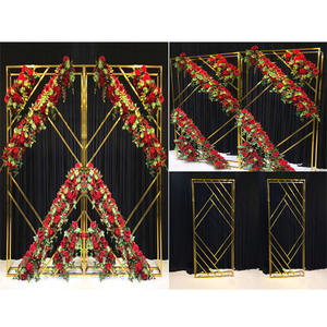 Fondo de boda de arco de hierro forjado, nuevo Fondo de Metal para boda, telón de fondo de boda de Metal dorado - Product Image 1