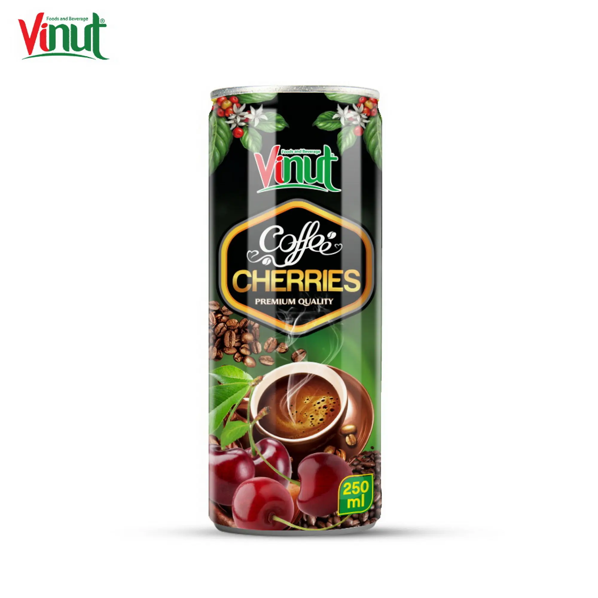 250ml VINUT Can (Tinned) OEM Brand High Quality Coffee with Cherries Exporters 100% Pure