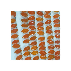 Perles de pierre en forme de marquise à facettes en cornaline rose de 8 pouces pour la fabrication de bijoux en gros - Product Image 5