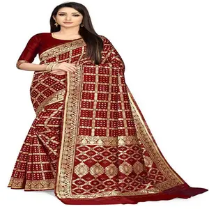 Indian Beautiful Latest Traditional Women Wear Designer Bandhani Worked Bandhani style Sarees
