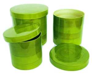 High Quality Natural Lacquer round Bamboo <b>Box</b> Premium Bamboo Crafts Vietnam Handicraft - Product Image 2