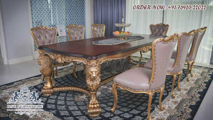 Grand Luxury-Conjunto de comedor de estilo italiano, conjunto de muebles de comedor tallados de madera para casas - Product Image 2