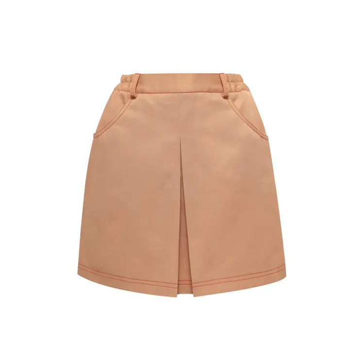 Красивая короткая женская юбка-2 светло-бежевого цвета с карманами, в повседневном стиле, по низкой цене, женская одежда на заказ